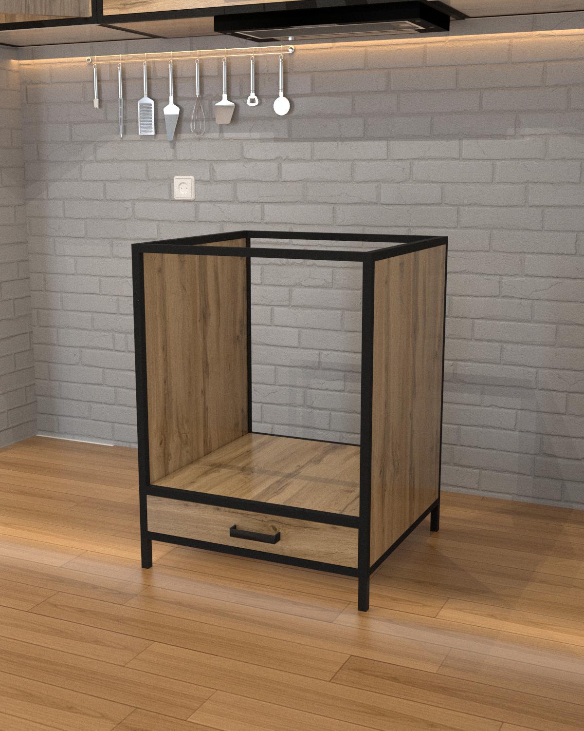 Тумба под духовку EcoLoft Савонная DSP-1331-1 в стиле лофт Дуб Аппалачи (31931648)