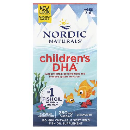 Омега-3 для детей Nordic Naturals Children's DHA Strawberry 180 Mini Chewable SoftGels (NOR-01720)