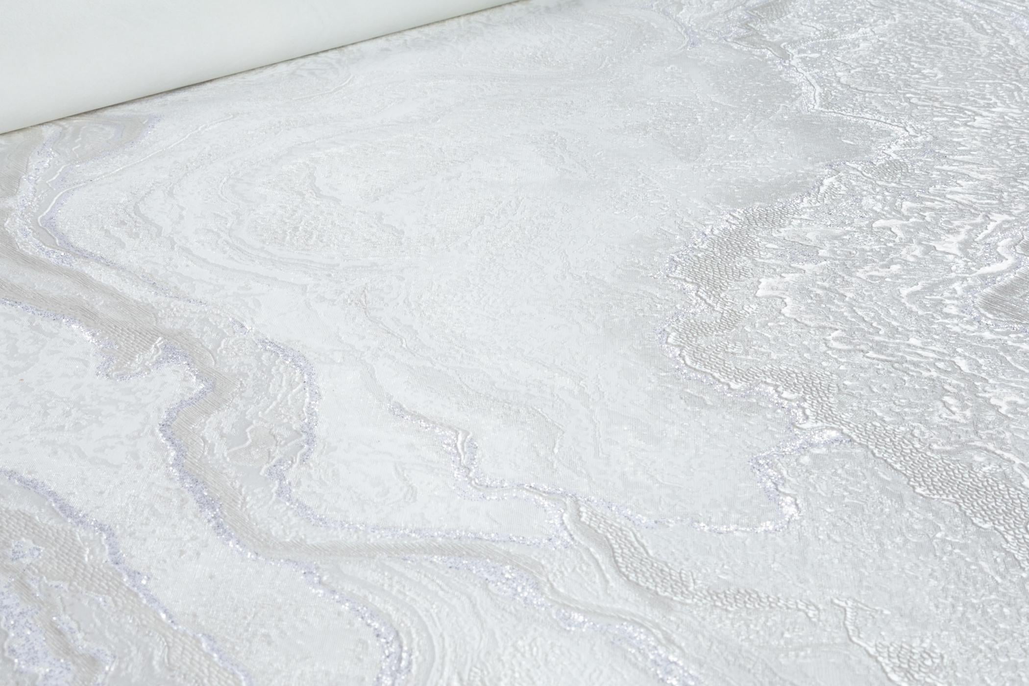 Обои флизелиновые LeGrand Platinum Течение 8775-06 Декор винил горячего тиснения 1,06х10,05 м Белый