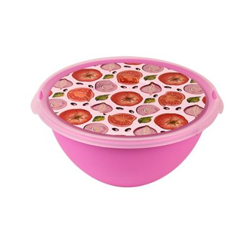 Миска-салатница Bon Appetit Stenson с пластиковой крышкой 4 л 27.5x27.5x13 см Pink (PB-119)