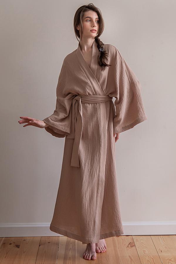 Халат мусліновий FORLY Latte ONE (ML0035-01-04) - фото 1 Халат мусліновий FORLY Latte ONE (ML0035-01-04) - фото 1