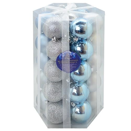 Елочные новогодние шарики Магические 9039 пластиковые 7 см 35 шт. (552647)