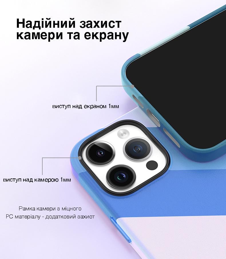 Кольоровий чохол для iPhone 15 із магнітом MagSafe VOKAMO Blue - фото 2