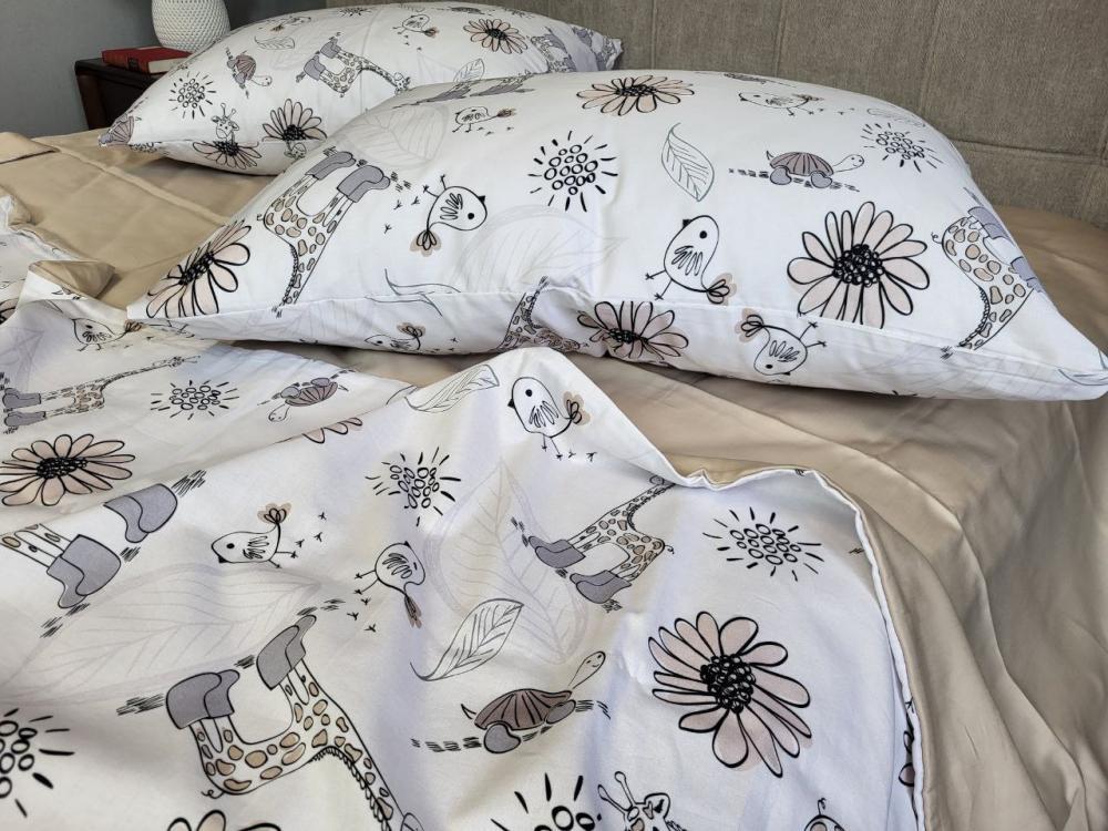 Комплект постельного белья Premium Zoo полуторный на резинки сатин
