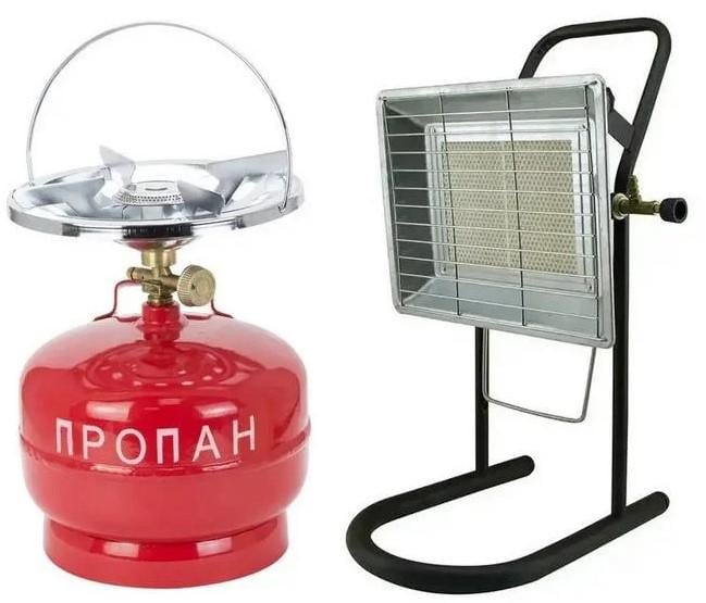 Газовий комплект обігрівач NURGAZ 310P+ Балон 5л + редуктор зі шлангом + пальник у подарунок