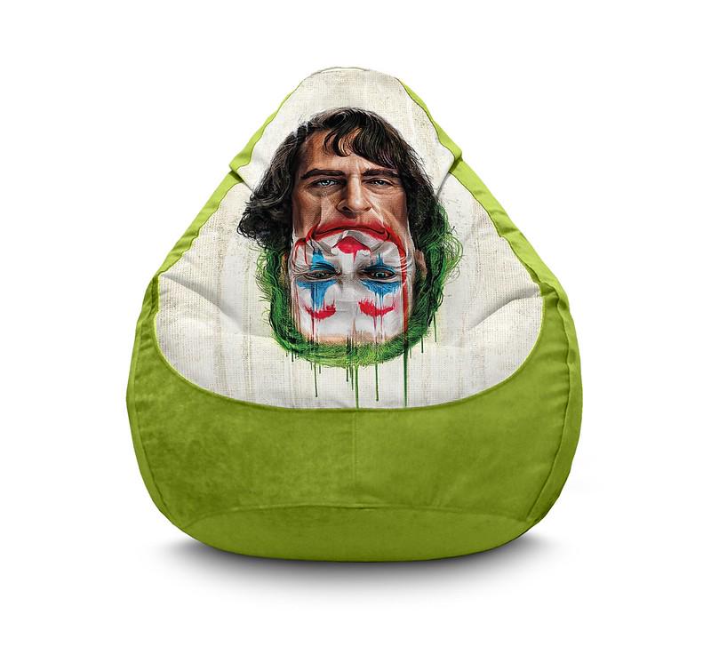 Кресло мешок iPuff Joker Two face deployed Флок XXXL 100х135 см Оливковый