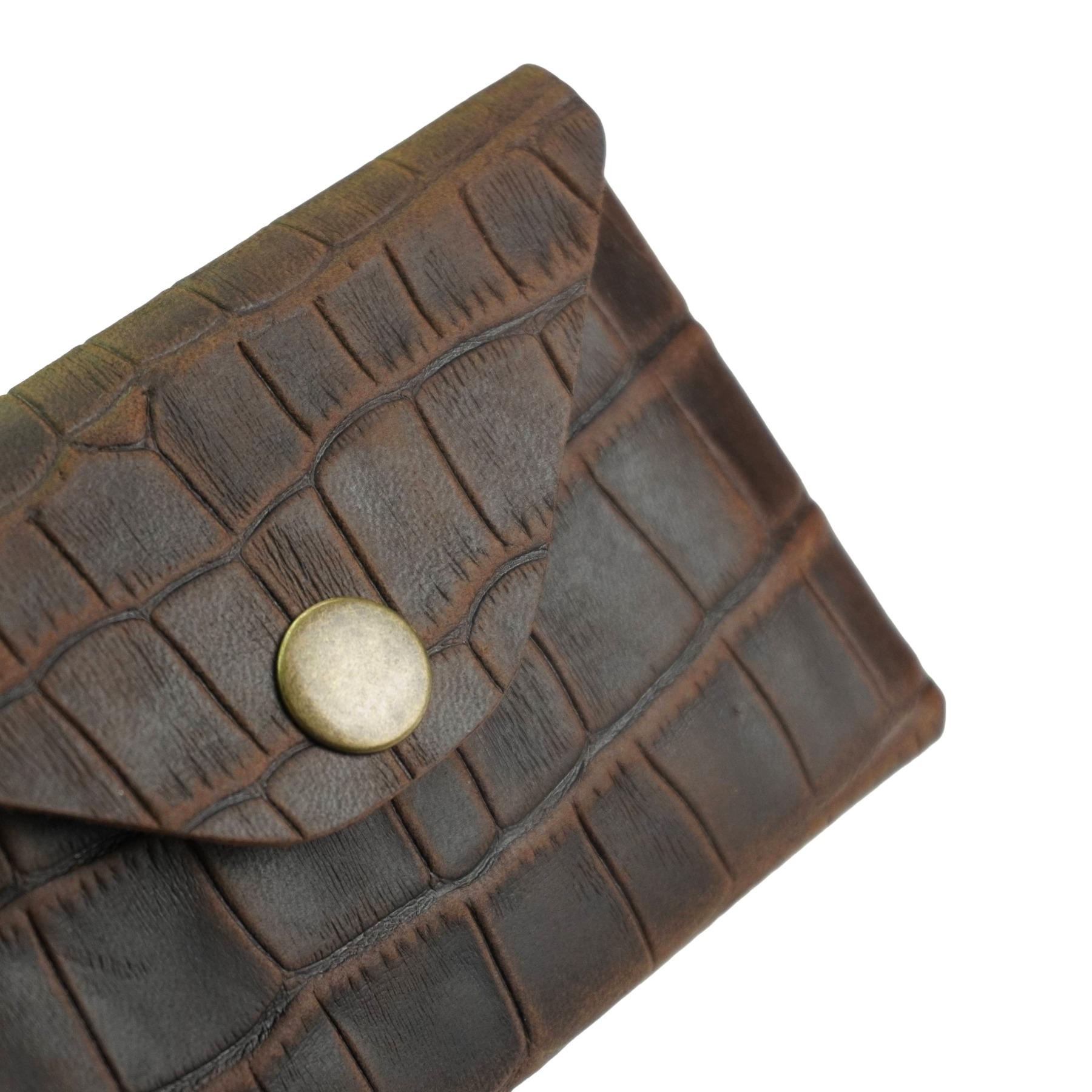 Гаманець шкіряний Крокодил Mini-01 Шоколад - фото 5 Гаманець шкіряний Крокодил Mini-01 Шоколад - фото 5