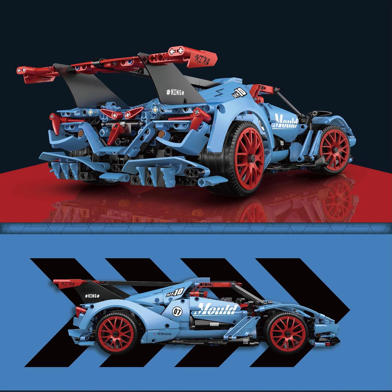 Конструктор Спортивный автомобиль на дистанционном управлениии 1669 деталей Синий (2402604450) - фото 3