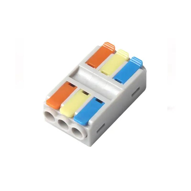 Клемма проходная Tactix 0,5-6 мм2 41А 3х1-3х1 одинарная 39х22х13,5 мм Разноцветный (226-3c)