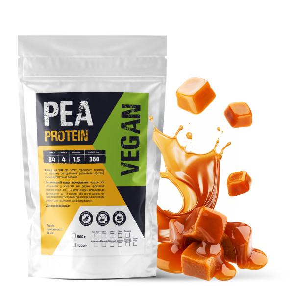 Протеїн гороховий Vegan Карамель 84% білка на 16 порцій 500 г (21-125-pp-k500)