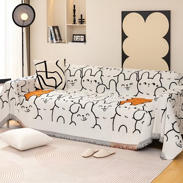 Плед покрывало на кровать/диван C00522-1 с изображением Кроликов 180х130 см Плед покрывало на кровать/диван C00522-1 с изображением Кроликов 180х130 см