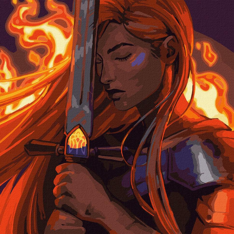 Картина по номерам Ідейка Украинская сила Kira Corporal 40x40 см (KHO4859)