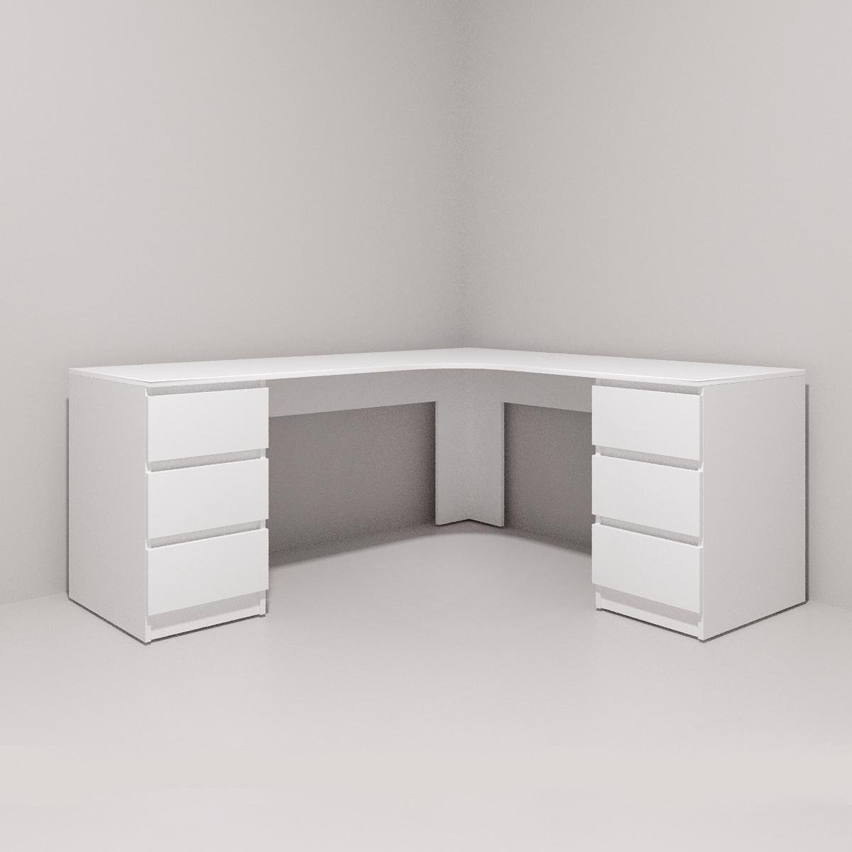 Письмовий стіл кутовий Mebellini Леон 1400/1400х750х600 мм Білий (арт.SKEP1000-114) - фото 4 Письмовий стіл кутовий Mebellini Леон 1400/1400х750х600 мм Білий (арт.SKEP1000-114) - фото 4