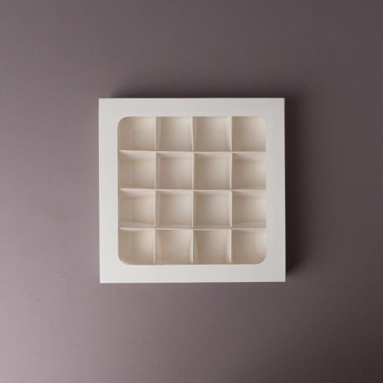 Коробка для конфет на 16 шт. с окном 42x42x30 см Белый (13276)