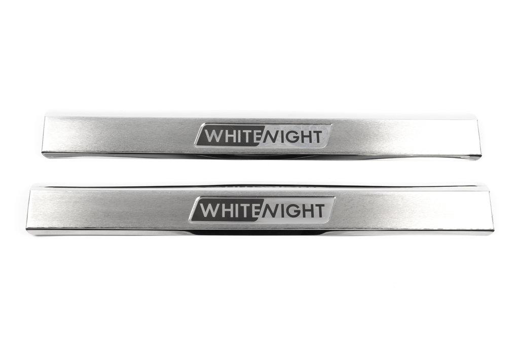 Накладки на пороги Omsa Line WhiteNight для Volkswagen Tiguan 2007-2016 2 шт. нержавеющая сталь 80043
