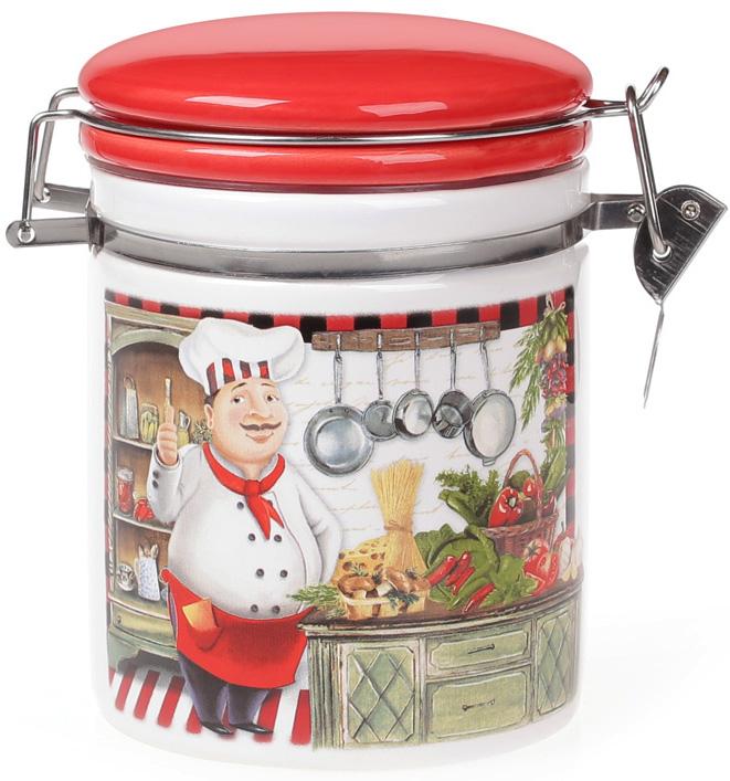 Банка керамическая Шеф-повар 600 мл с металлической затяжкой (BD-DM005-A)