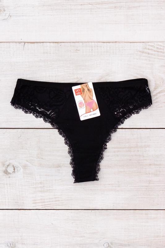 Труси жіночі танго однотонні з мереживом Носи Своє XXL Чорний (11477) Труси жіночі танго однотонні з мереживом Носи Своє XXL Чорний (11477)