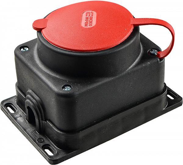 Розетка наружной установки Аско-Укрем с защитной крышкой 25А 3Р+PE IP44 каучуковая (A0250010007)