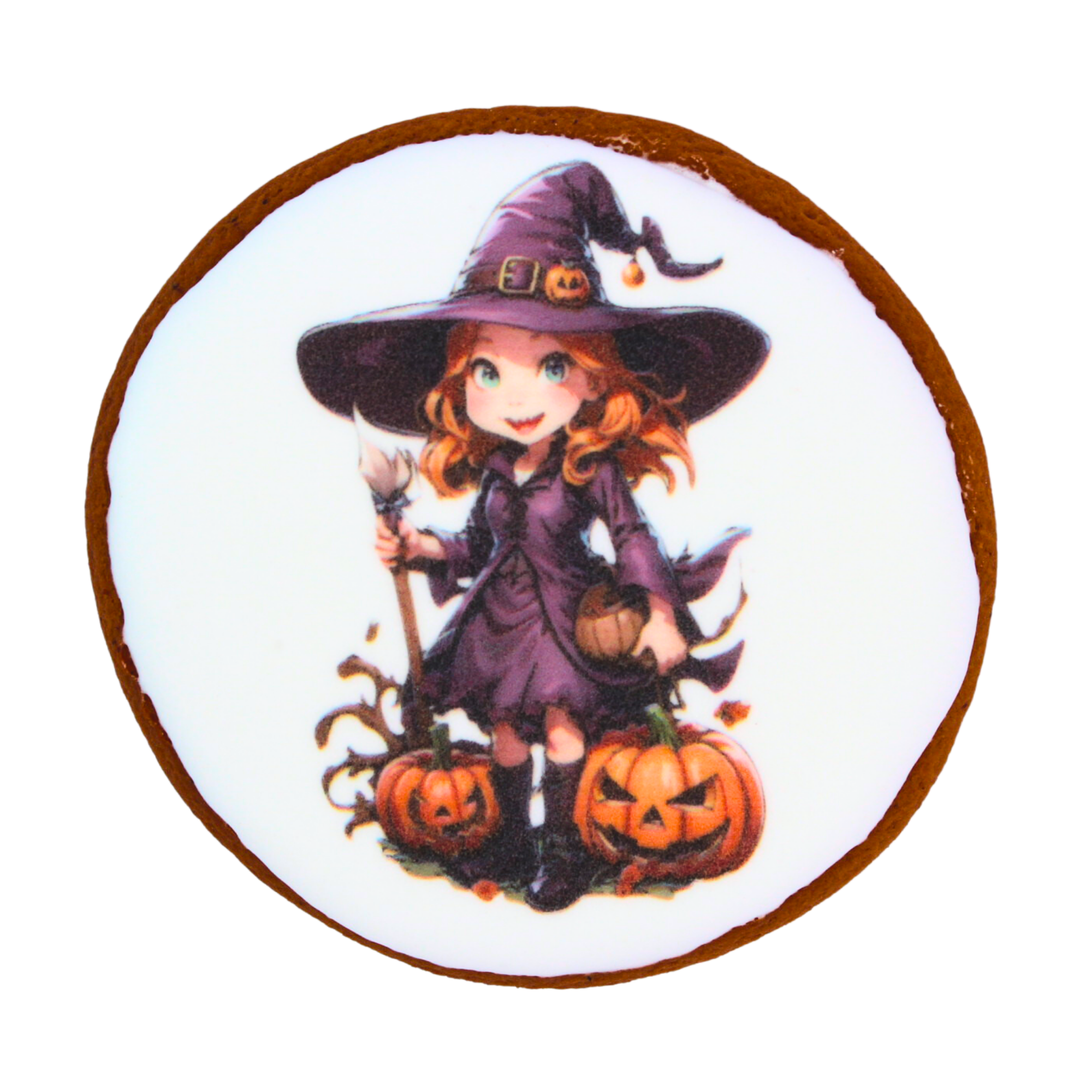 Пряник с принтом Крафт Печиво Хэллоуин Девочка №4 45 г