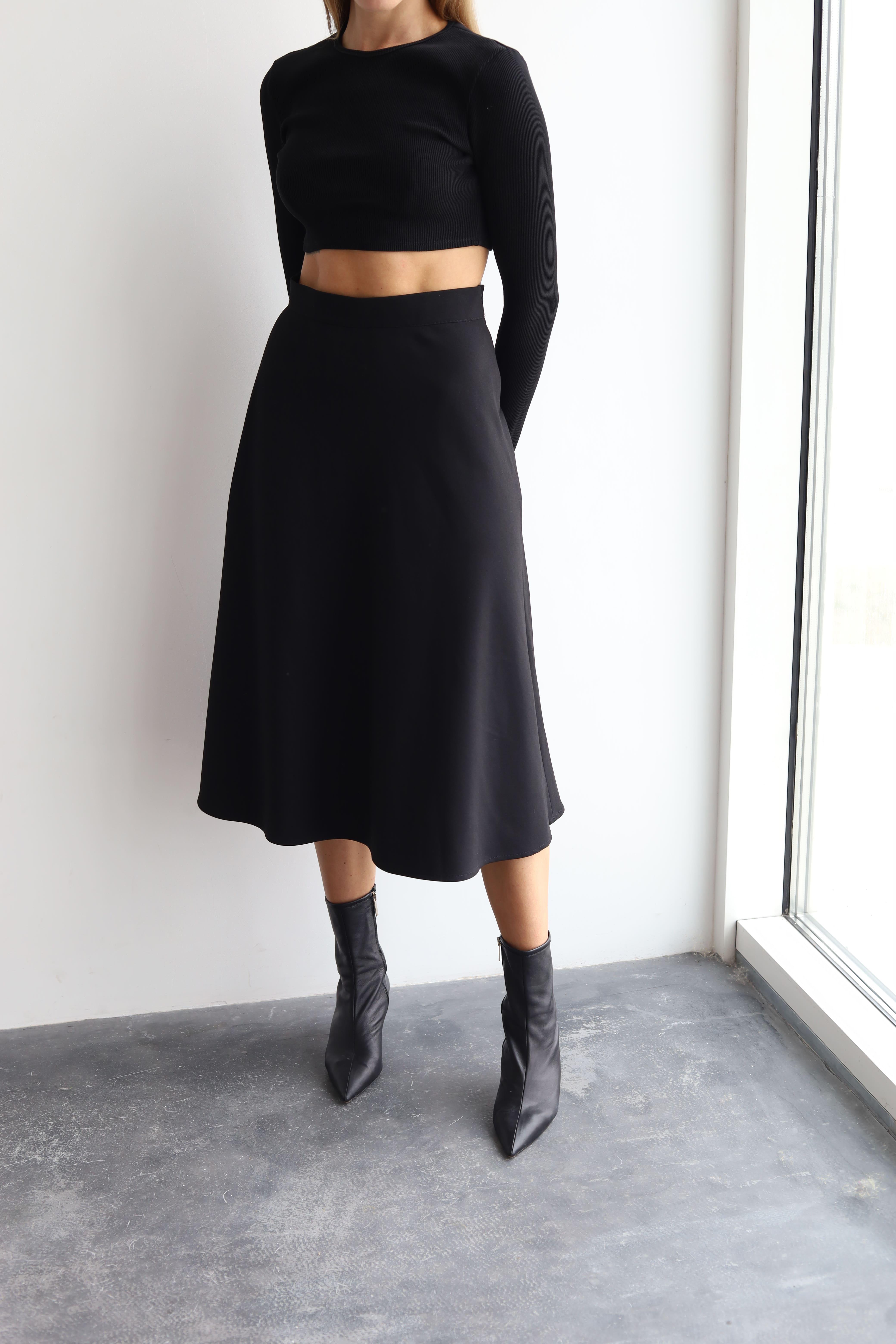 Спідниця-трапеція міді Дика Спідниця XXS Чорний (3001) - фото 5