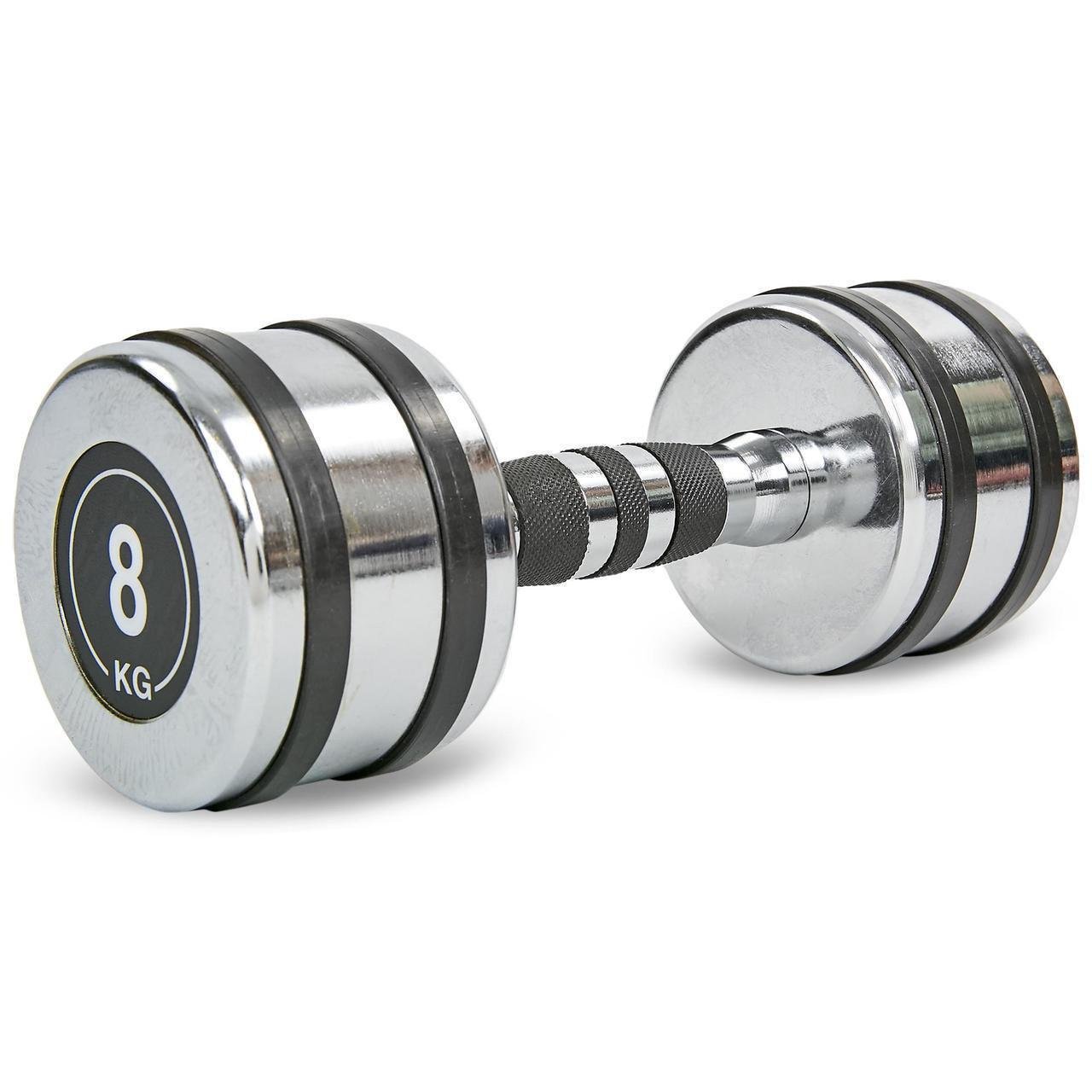 Гантель цільна Record TA-8232-8 сталева хромована 8 кг (2532848716) - фото 1