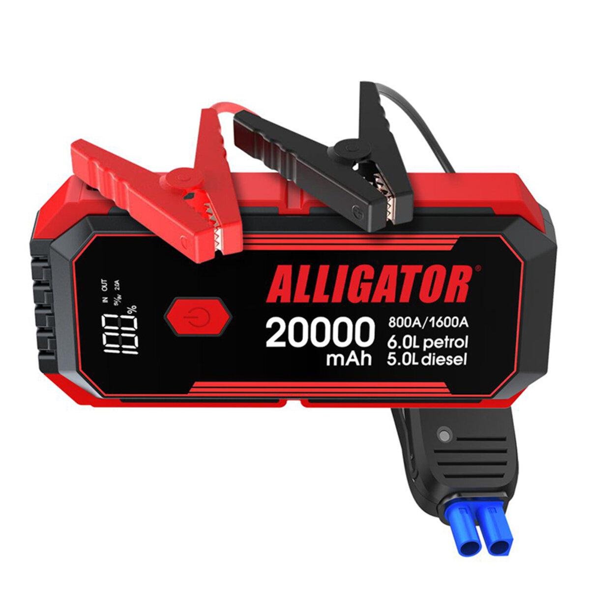 Пусковое устройство Alligator Jump Starter 800 A/1600 A 20000 mAh со Smart-клеммами (7882)