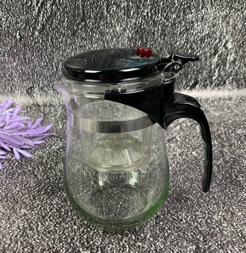 Заварювальний чайник Edenberg EB-334 скляний із кнопкою для зливання 1000 мл (2530558931)