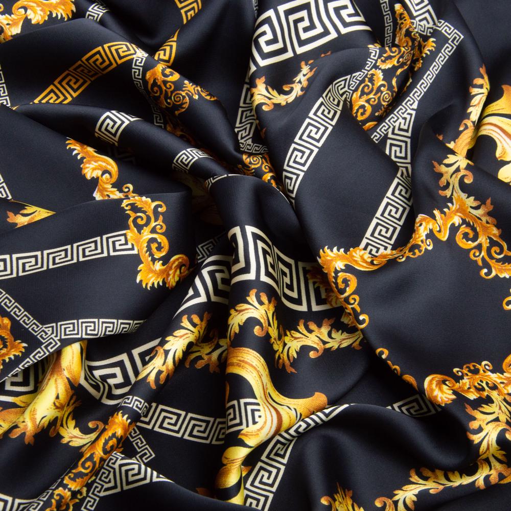 Ткань атлас с рисунком Версаче 90 гр/м2 145 см (26062)