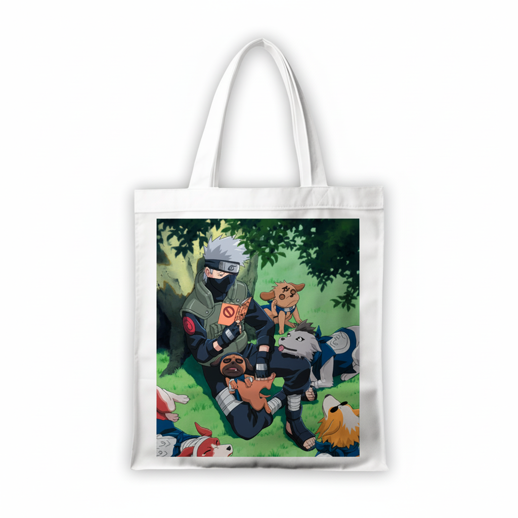 Сумка-шопер Naruto Хатаке Какаши из габардина Белый (17326)