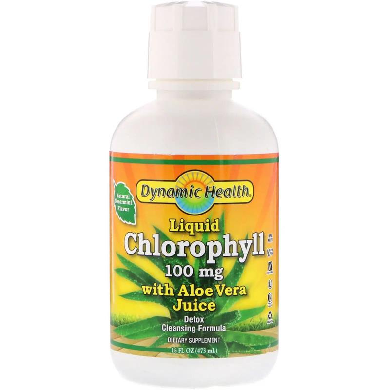 Хлорофилл Chlorophyll with Aloe Vera Juice Liquid 100 mg 473 ml Natural Spearmint