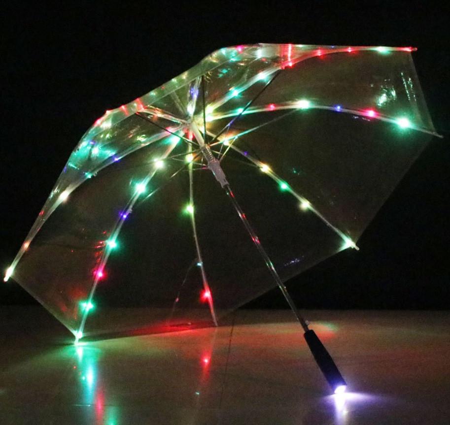 Зонт-трость SUNROZ Led Umbrella с подсветкой 8 спиц 23 "RGB