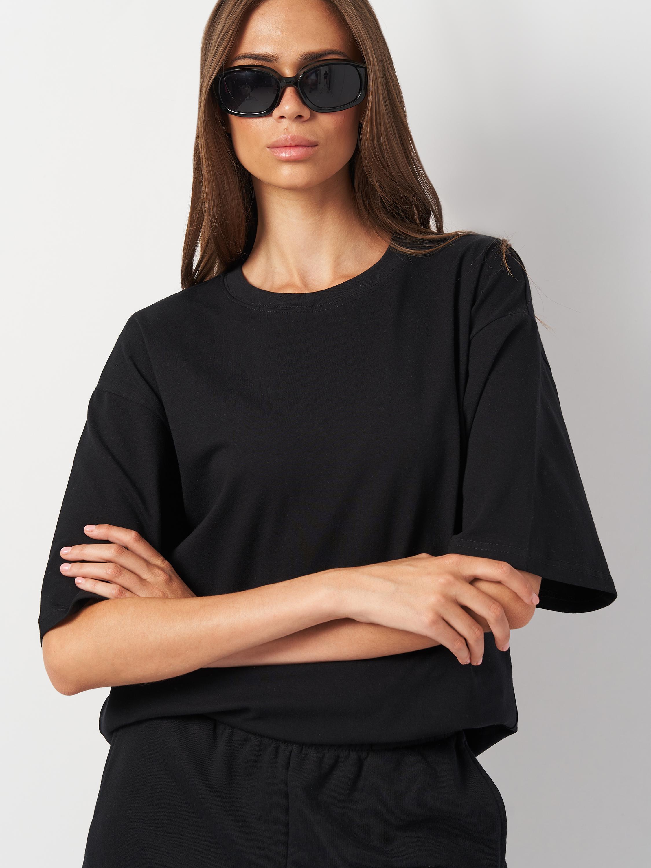 Футболка женская оверсайз ROZA 231105 S Черный (4824005697227) - фото 10 Футболка женская оверсайз ROZA 231105 S Черный (4824005697227) - фото 10