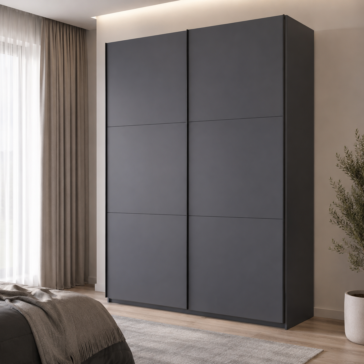Шкаф купе G-Caiser 2 ДСП/3 части 160х60х240 см Антрацит/Антрацит (42005412 DRS-012245)