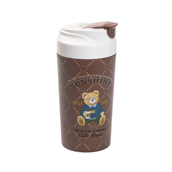 Термочашка Bears з керамічною колбою та коспусом із нержавіючої сталі 480 мл Коричневий (147-107-HP-14-15BR) - фото 2