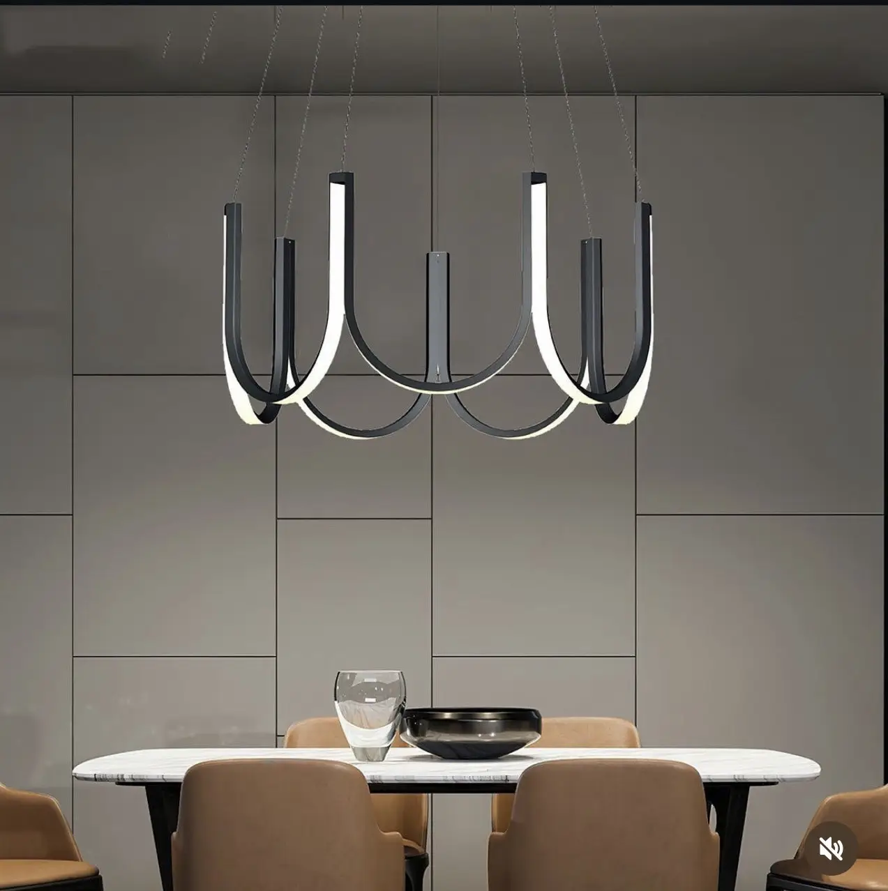 Люстра светодиодная Световая Симфония PJ859 65 см Black