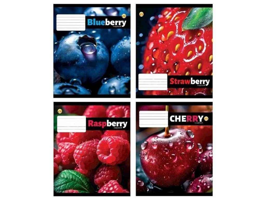 Тетрадь в косую линию Тетрада 12 л. 25 шт. твердая 43101 Ягоды (1064060)