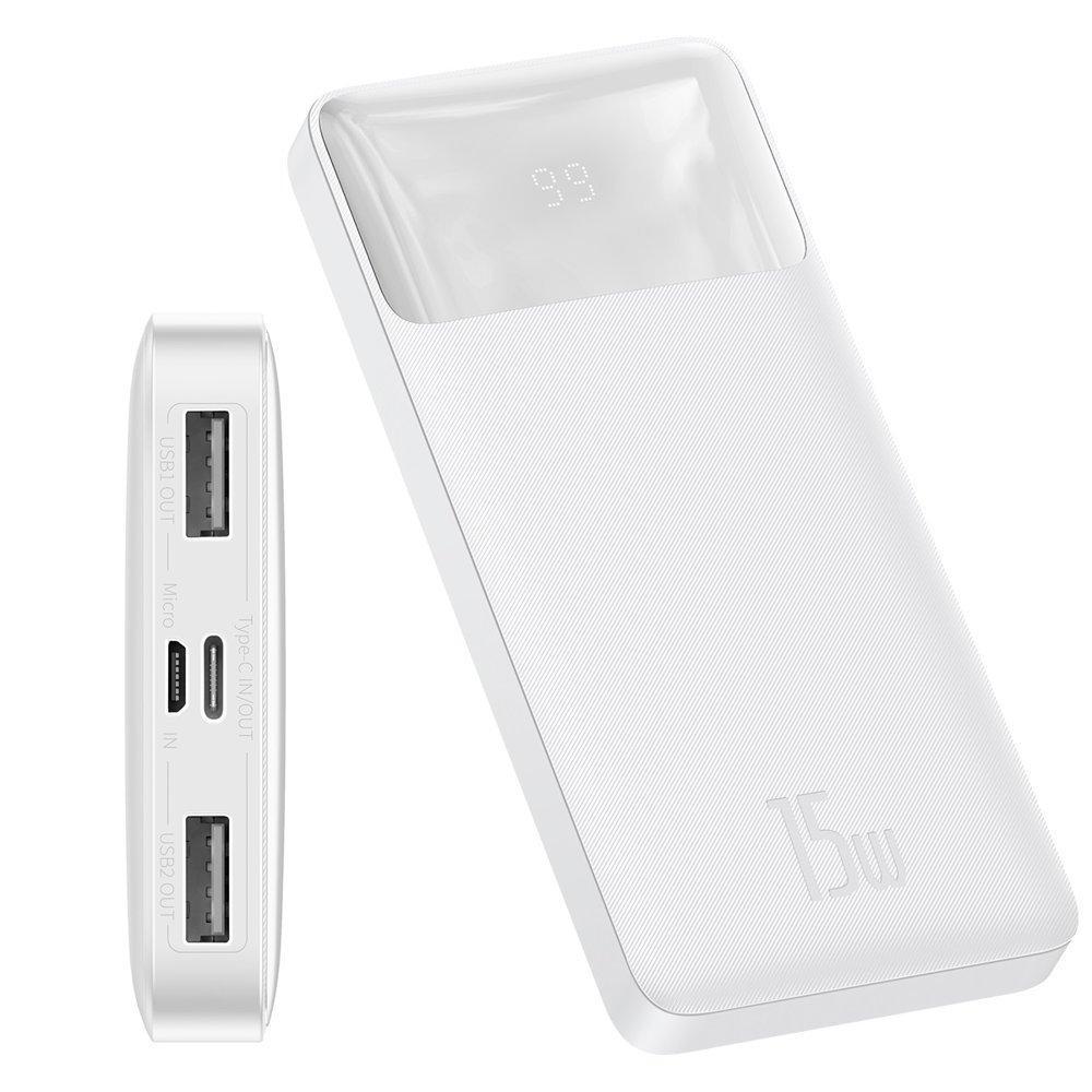 Повербанк BASEUS Bipow Digital Display 10000 mAh 15W 3A White (000564) - фото 5