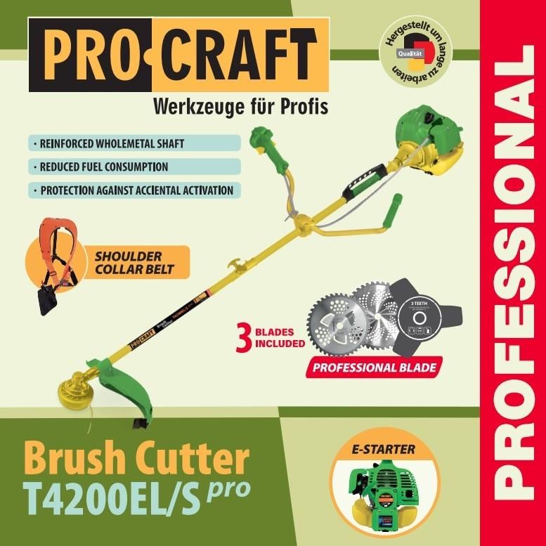 Бензокоса ProCraft T4200EL/S Pro электростарт/3 ножа/воротник/разборная штанга - фото 10 Бензокоса ProCraft T4200EL/S Pro электростарт/3 ножа/воротник/разборная штанга - фото 10