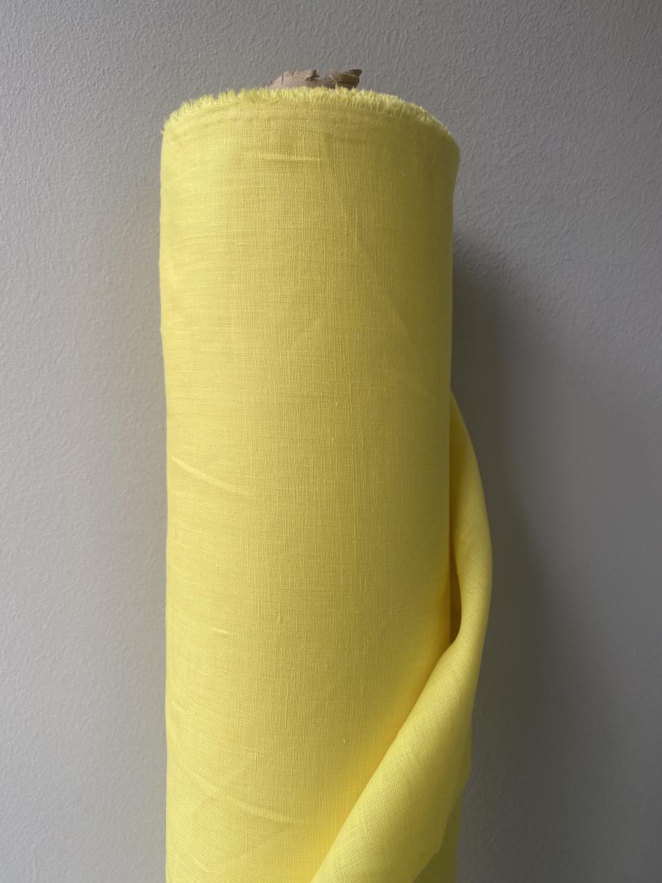 Тканина LINEN PLUS лляна натуральна 143 см 1490 Жовтий - фото 4
