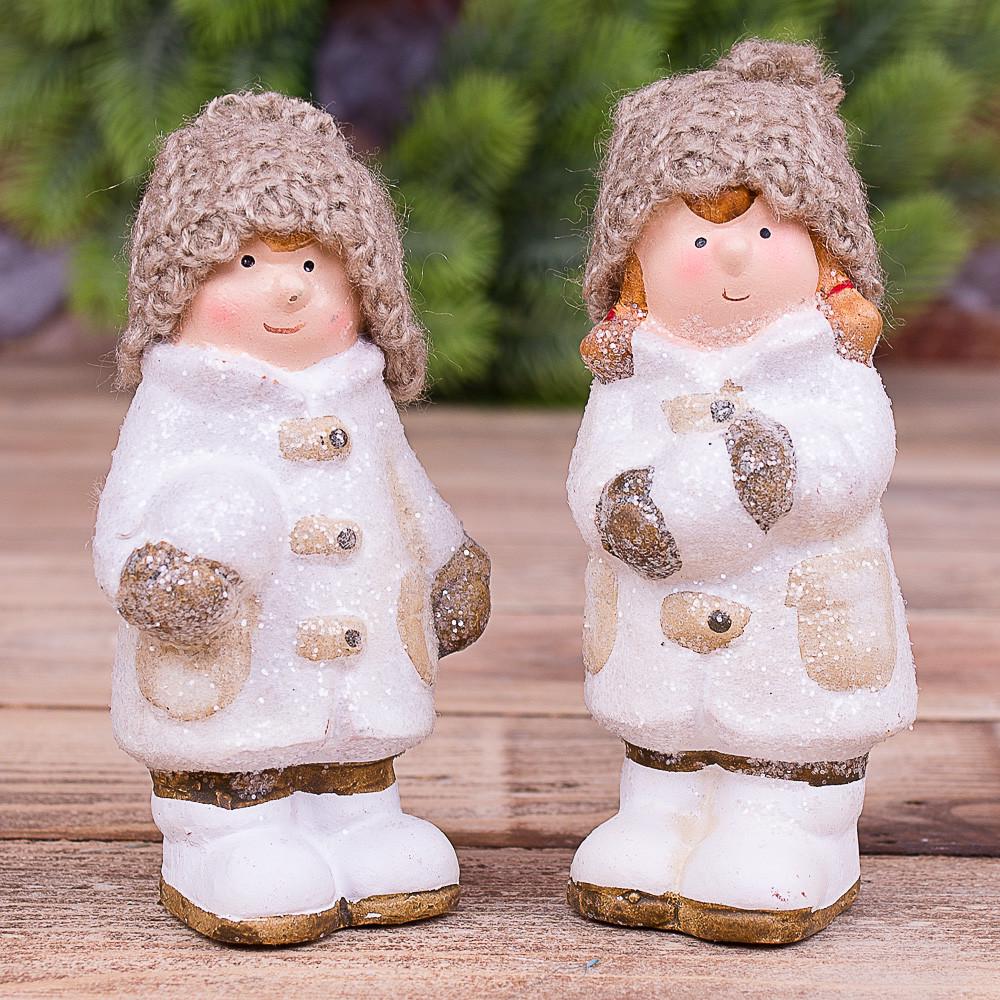 Статуэтка Детки с маленьким снежным шариком (4475)