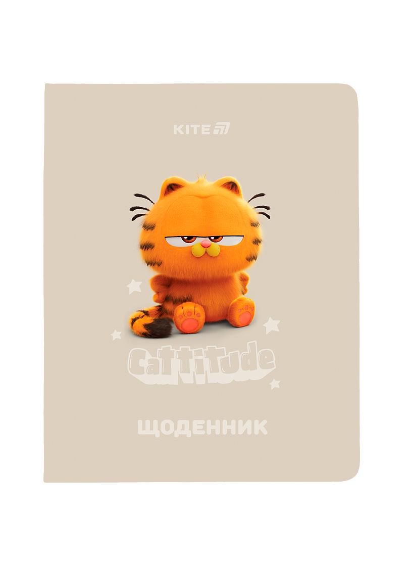 Дневник школьный KITE PU Garfield мягкая обложка (GF25-283)