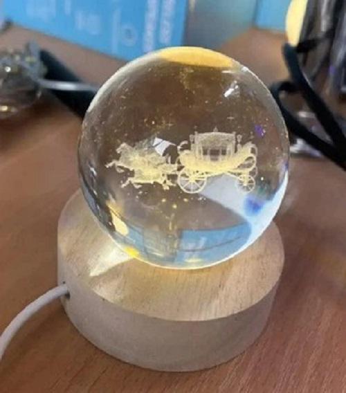 Нічник декоративний 3D Куля 6 см Корета тепла LED 8181