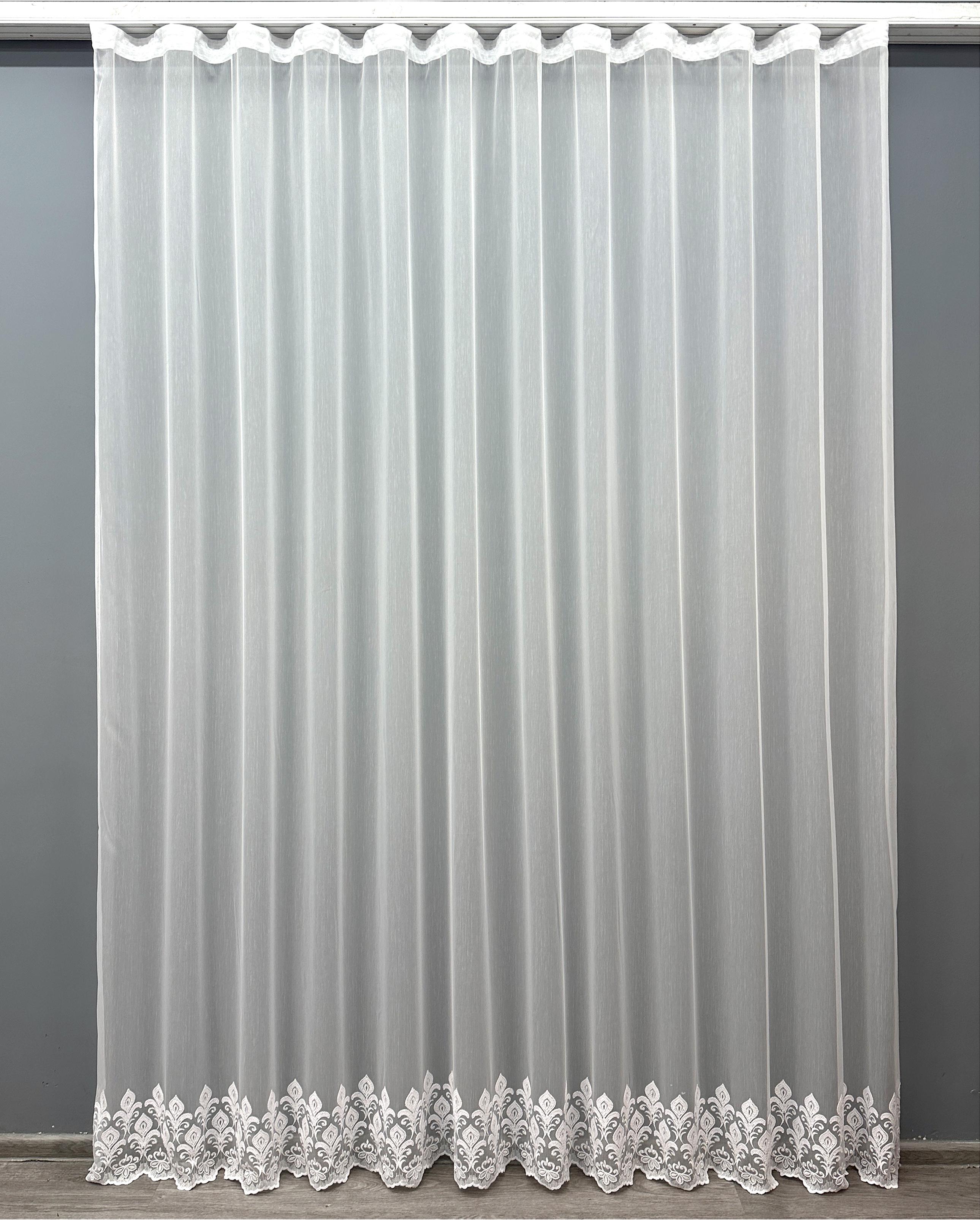 Тюль VR-Textil 1662т Бамбук с вышивкой и люрексом 300х270 см Белый (42-0671)