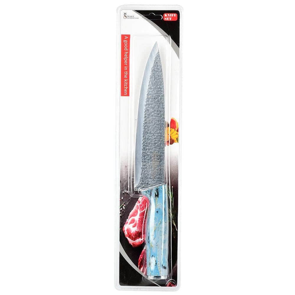 Ніж кухонний Stenson Space Gold 9.5х39 см Блакитний (R97611)