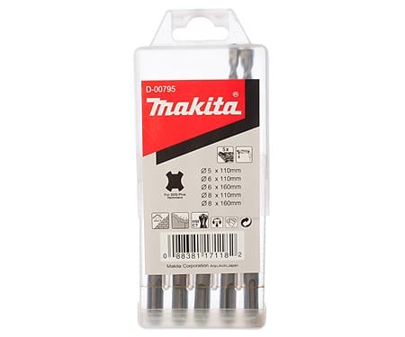 Набір бурів Makita SDS-Plus B2S базовий 2-ріжучі кромки 5 шт. (D-00795)