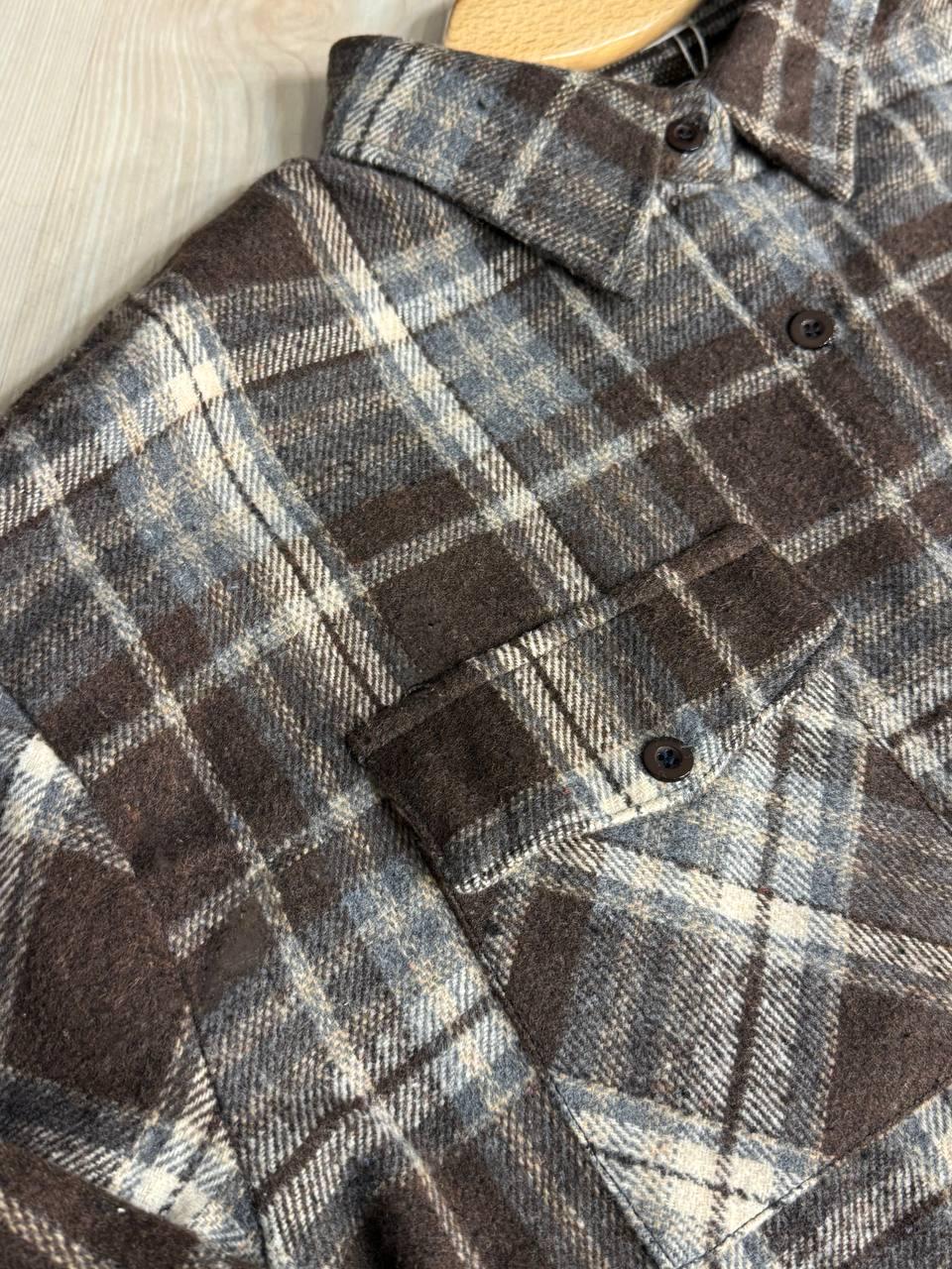 Сорочка жіноча YZY 223 картата оверсайз тепла байка OS Коричневий (5402) - фото 2 Сорочка жіноча YZY 223 картата оверсайз тепла байка OS Коричневий (5402) - фото 2