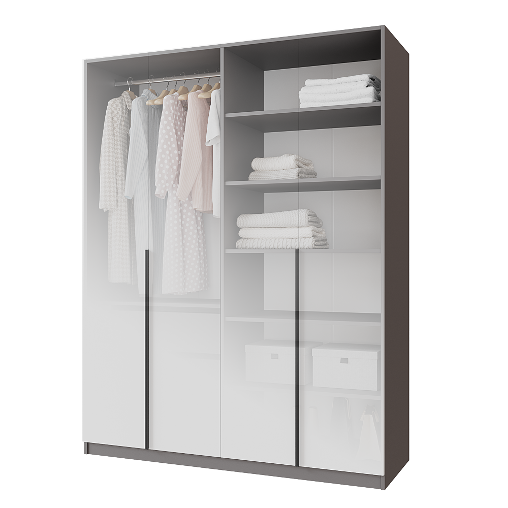 Шафа розпашна з тумбою Меблітренд Чиназес ЧиТ-1600 1600х500х2050 мм Графітовий/Білий (27286200) - фото 3 Шафа розпашна з тумбою Меблітренд Чиназес ЧиТ-1600 1600х500х2050 мм Графітовий/Білий (27286200) - фото 3