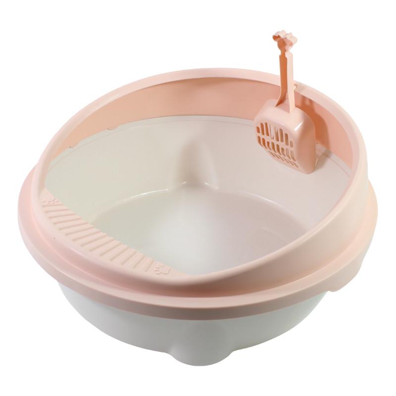 Туалет круглый для кошек с лопаткой Taotaopets 221115 Pink 49x45x22 cm лоток Туалет круглый для кошек с лопаткой Taotaopets 221115 Pink 49x45x22 cm лоток