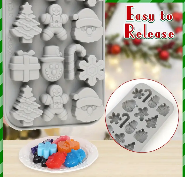 Форма силіконова для шоколаду/цукерок/мила/свічок Сірий (SAM-6074) - фото 6