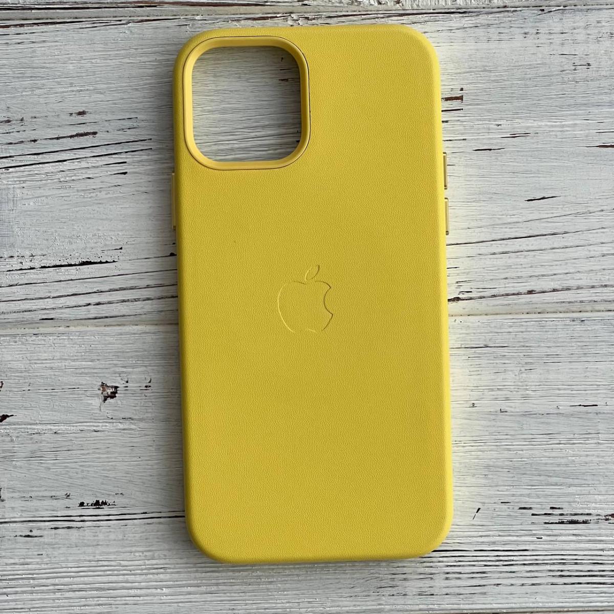 Кожаный Чехол Накладка Leather Case Для IPhone 12 Pro Max Yellow - фото 1